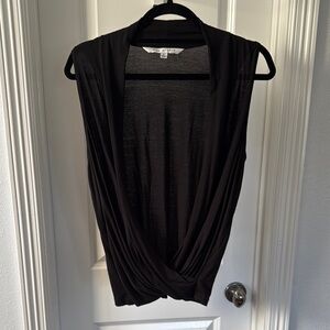 Max Studio Black Wrap Tank Top Sleeveless